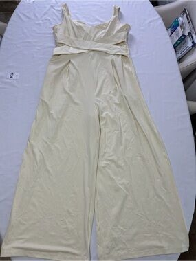 HALARA Yellow Wide-Leg Scoop Neck Jumpsuit